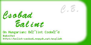 csobad balint business card